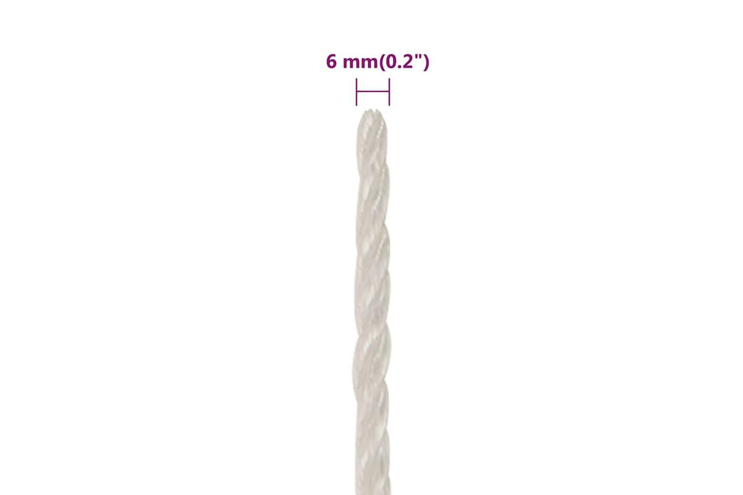 vidaXL 153042 Work Rope White 6mm 100 M Polypropylene-6
