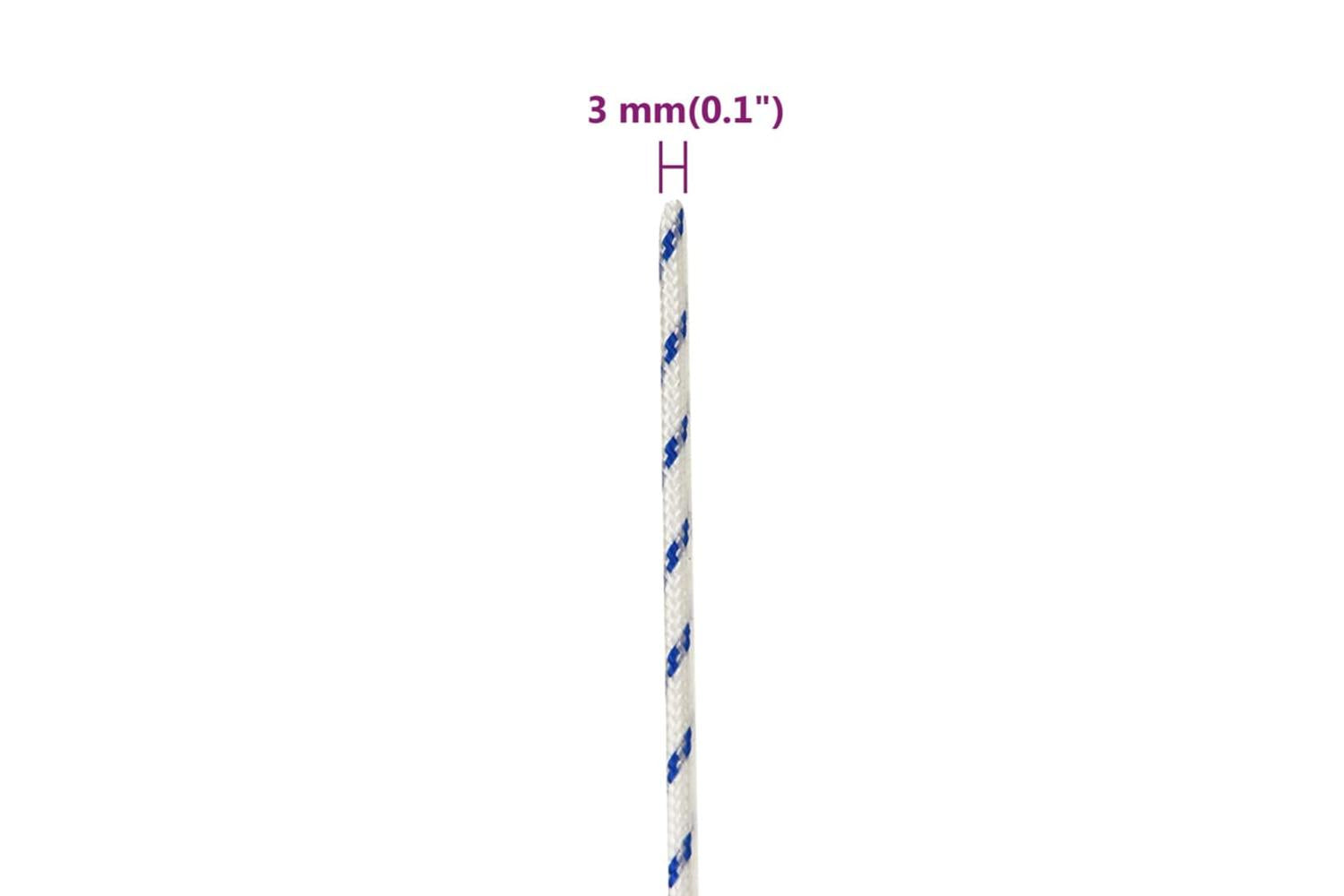 vidaXL 152272 Boat Rope White 3mm 250 M Polypropylene-6