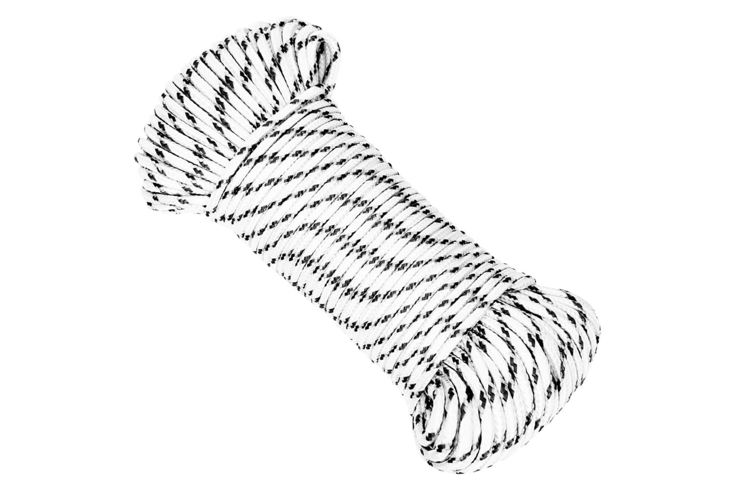 vidaXL 152751 Braided Boat Rope White 4mmx25 M Polyester