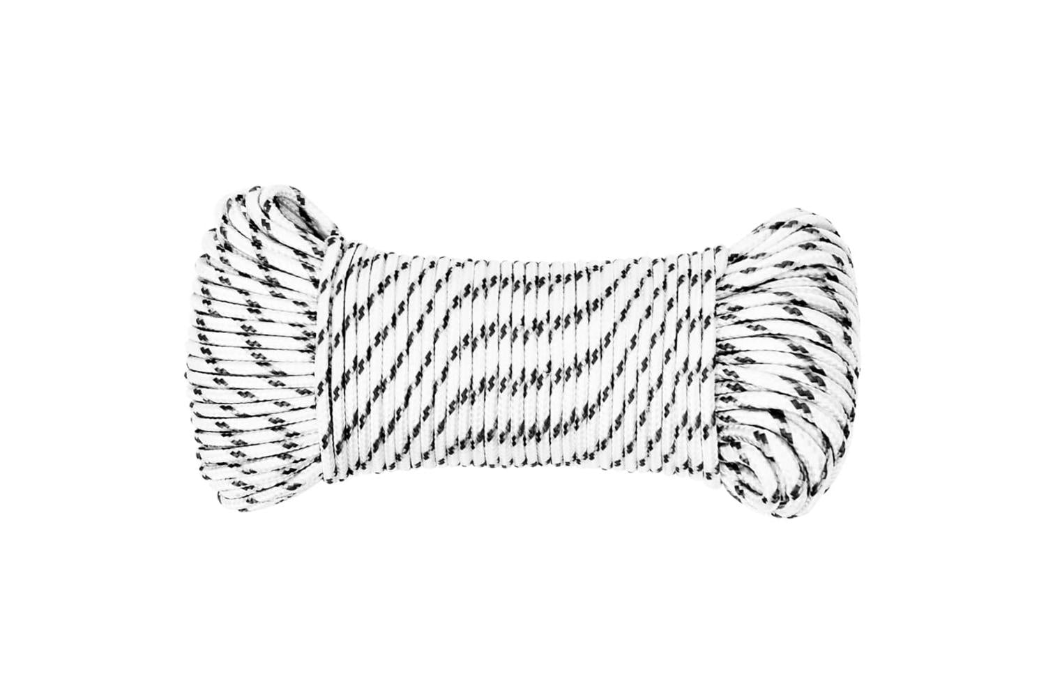 vidaXL 152751 Braided Boat Rope White 4mmx25 M Polyester-2