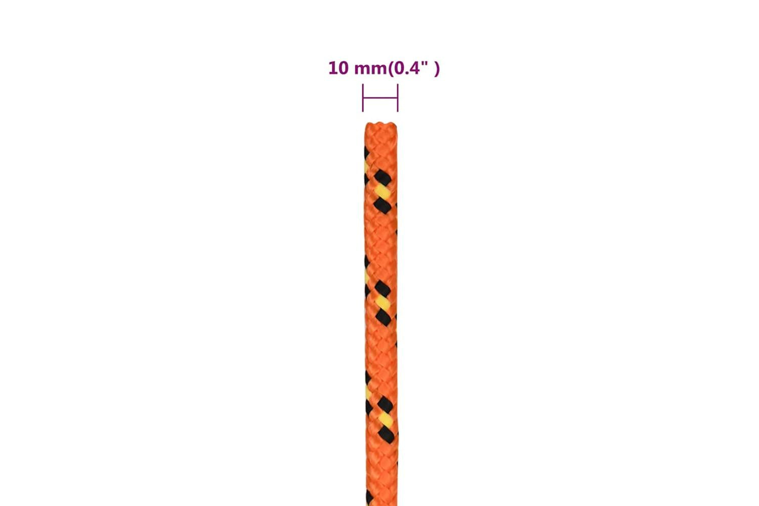 vidaXL 152667 Boat Rope Orange 10mm 100 M Polypropylene-6