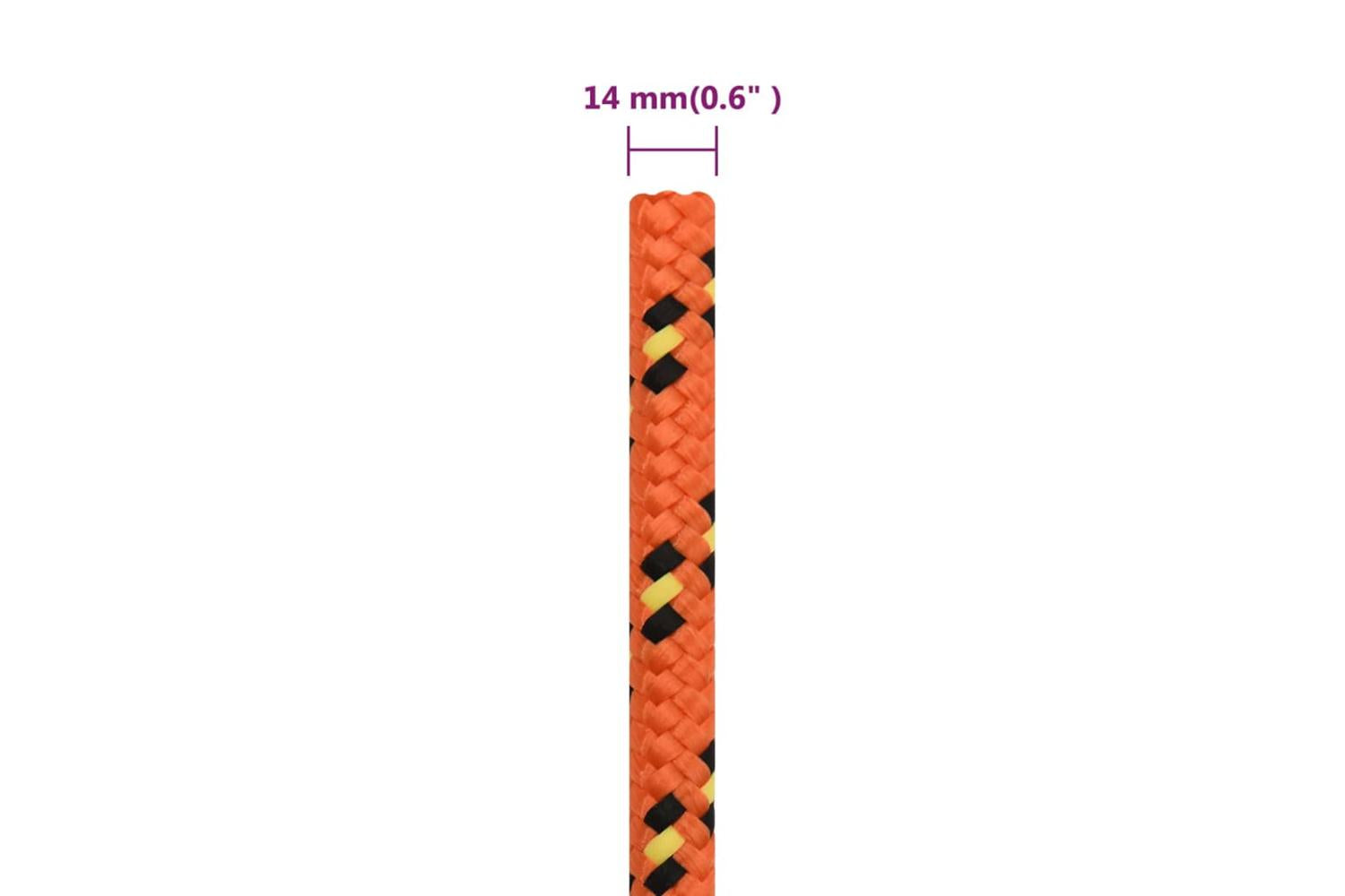vidaXL 152675 Boat Rope Orange 14mm 50 M Polypropylene-6