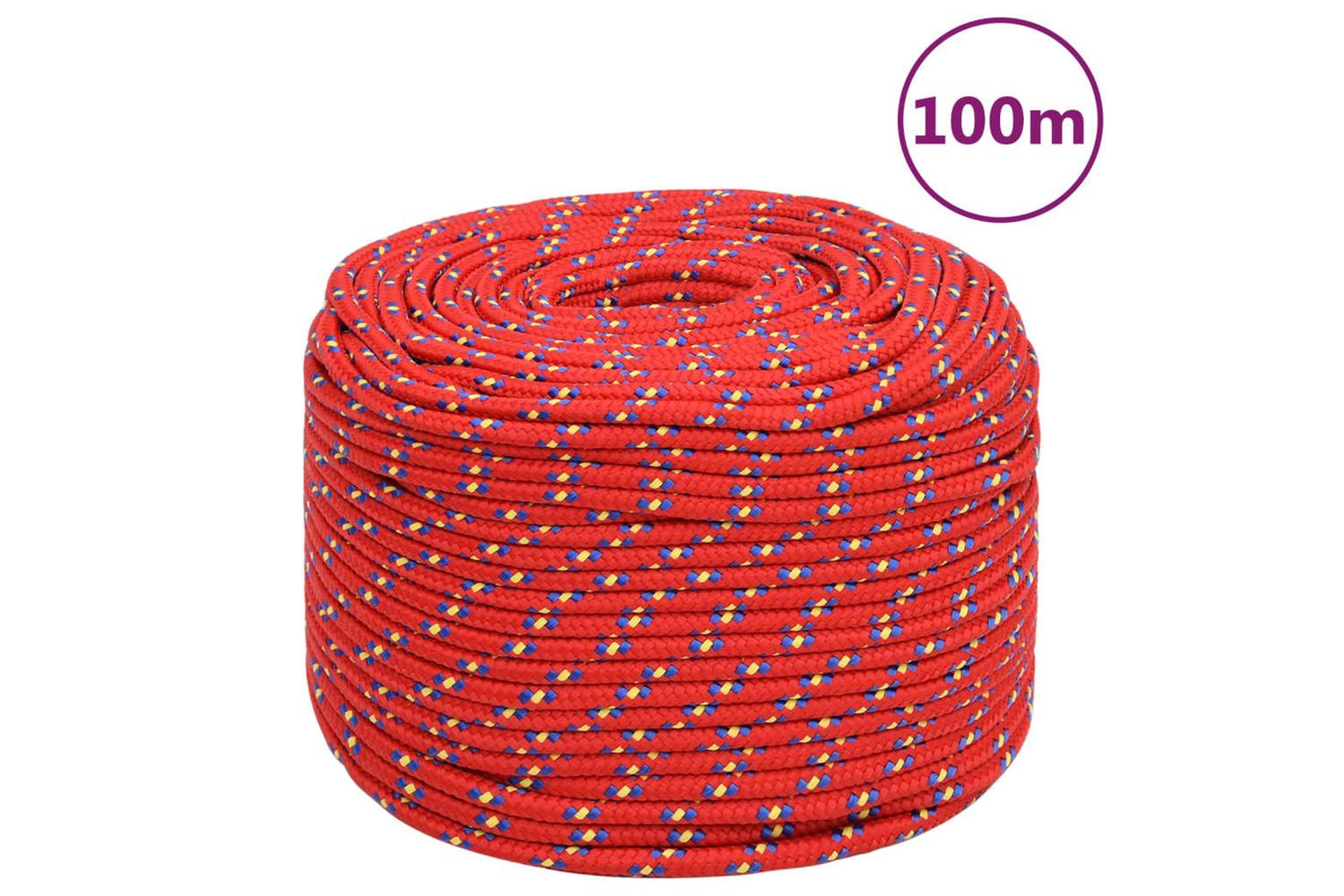 vidaXL 152402 Boat Rope Red 10mm 100 M Polypropylene