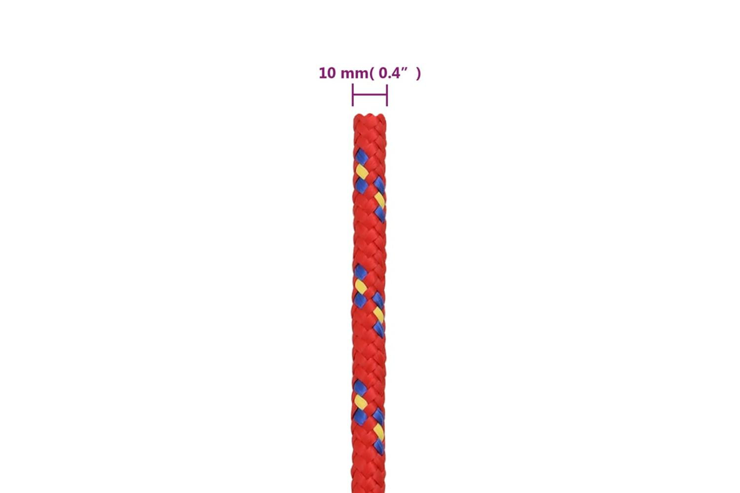 vidaXL 152402 Boat Rope Red 10mm 100 M Polypropylene-6