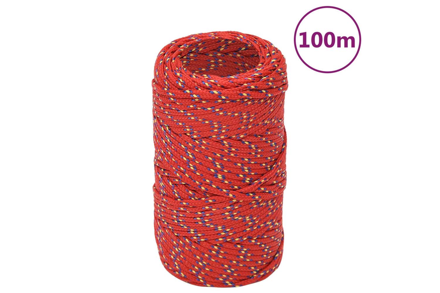 vidaXL 152372 Boat Rope Red 2mm 100 M Polypropylene