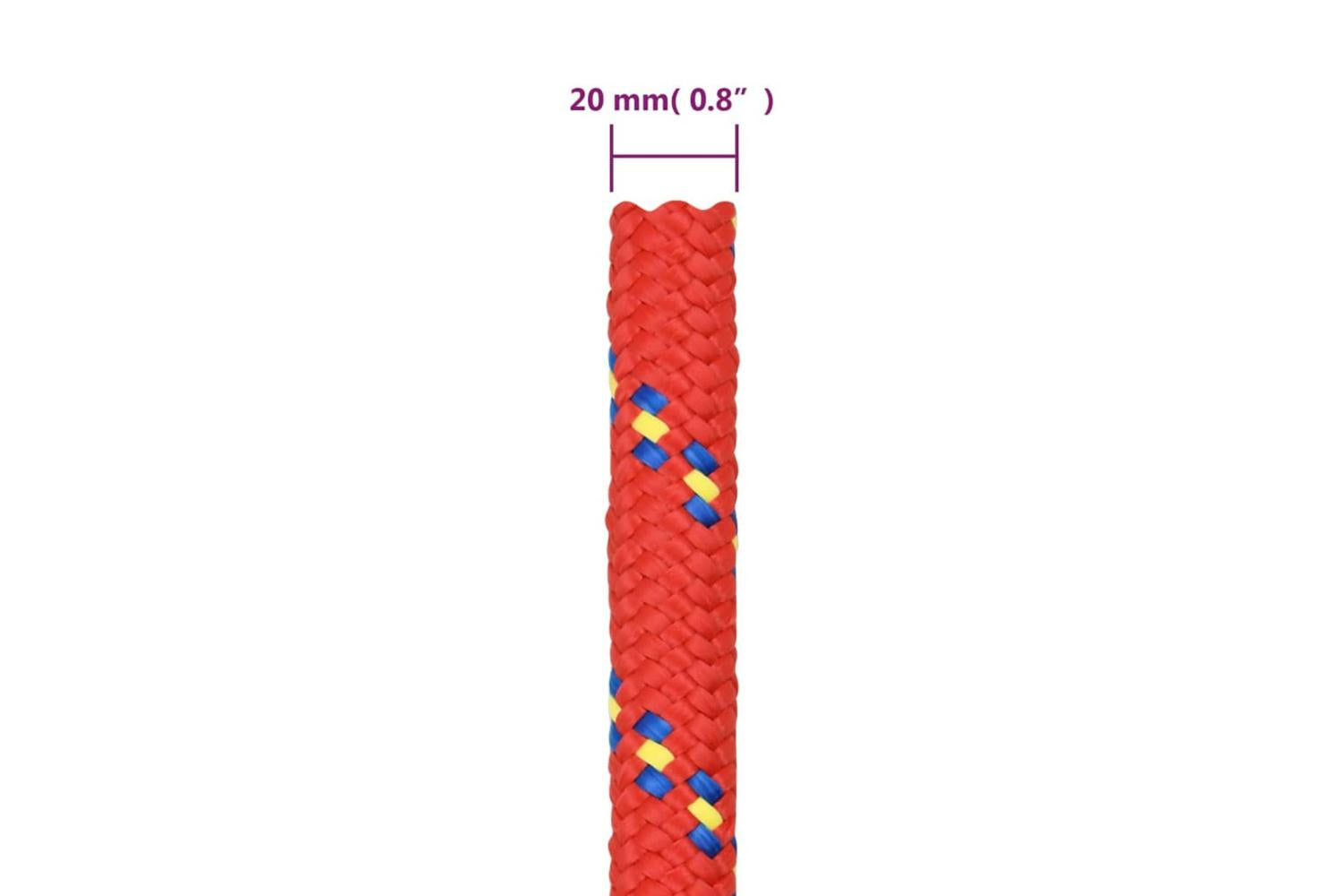vidaXL 152421 Boat Rope Red 20mm 50 M Polypropylene-6