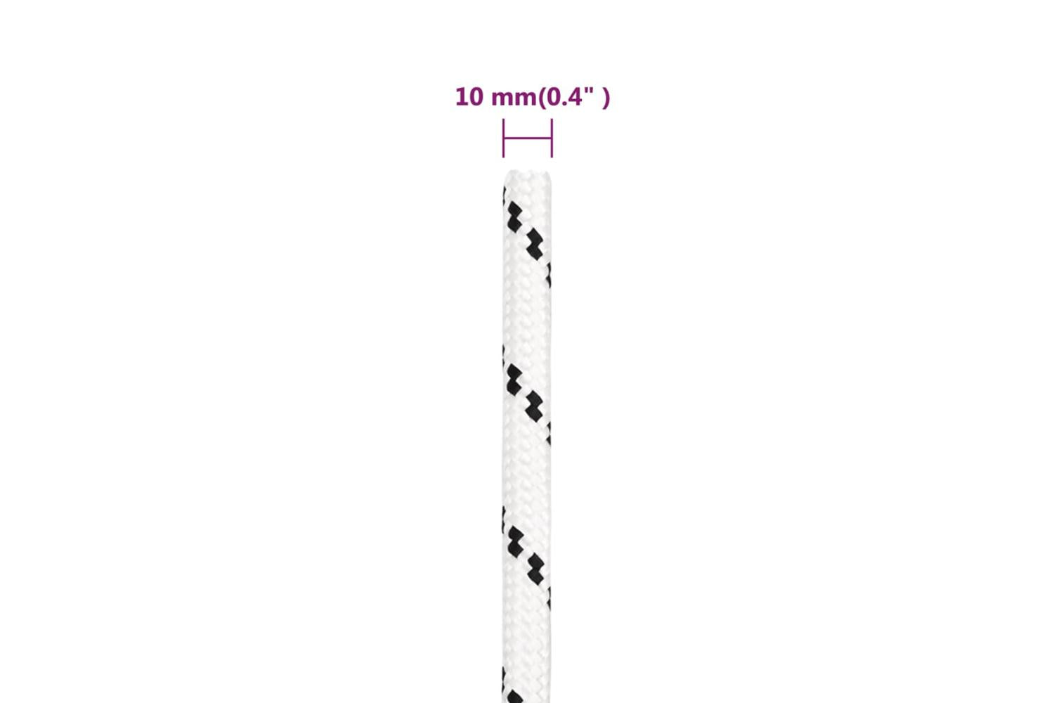 vidaXL 152773 Work Rope White 10mm 100 M Polyester-6