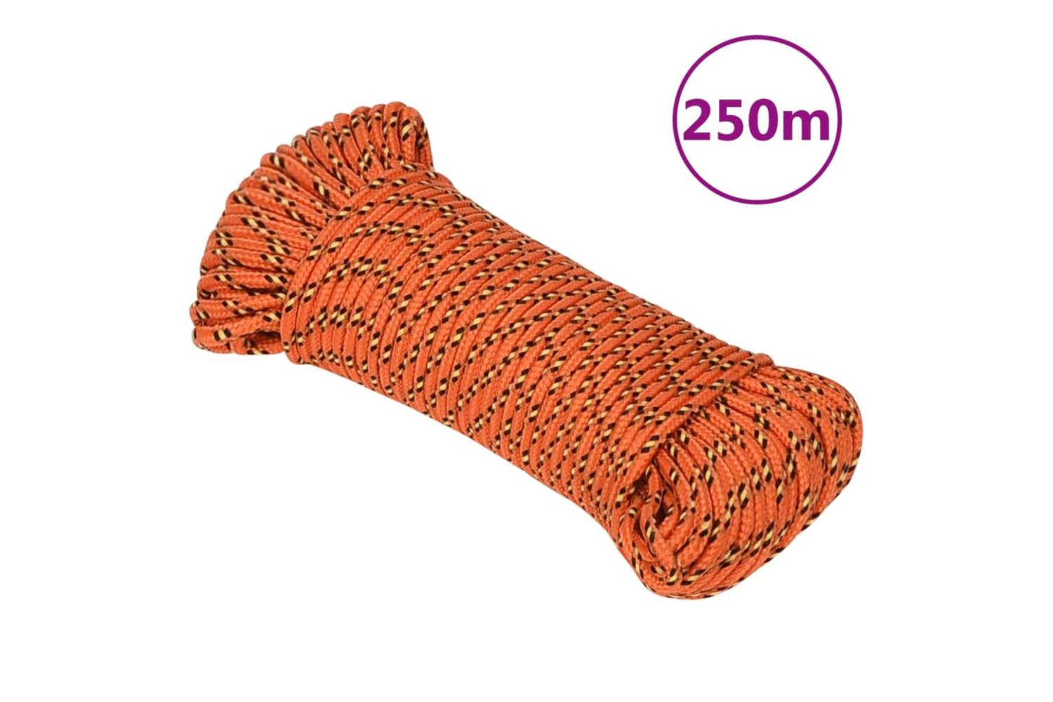 vidaXL 152643 Boat Rope Orange 3mm 250 M Polypropylene