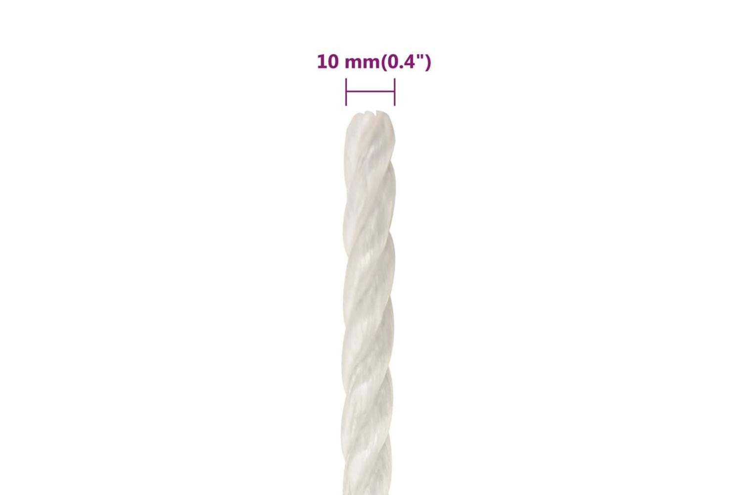 vidaXL 153050 Work Rope White 10mm 25 M Polypropylene-6