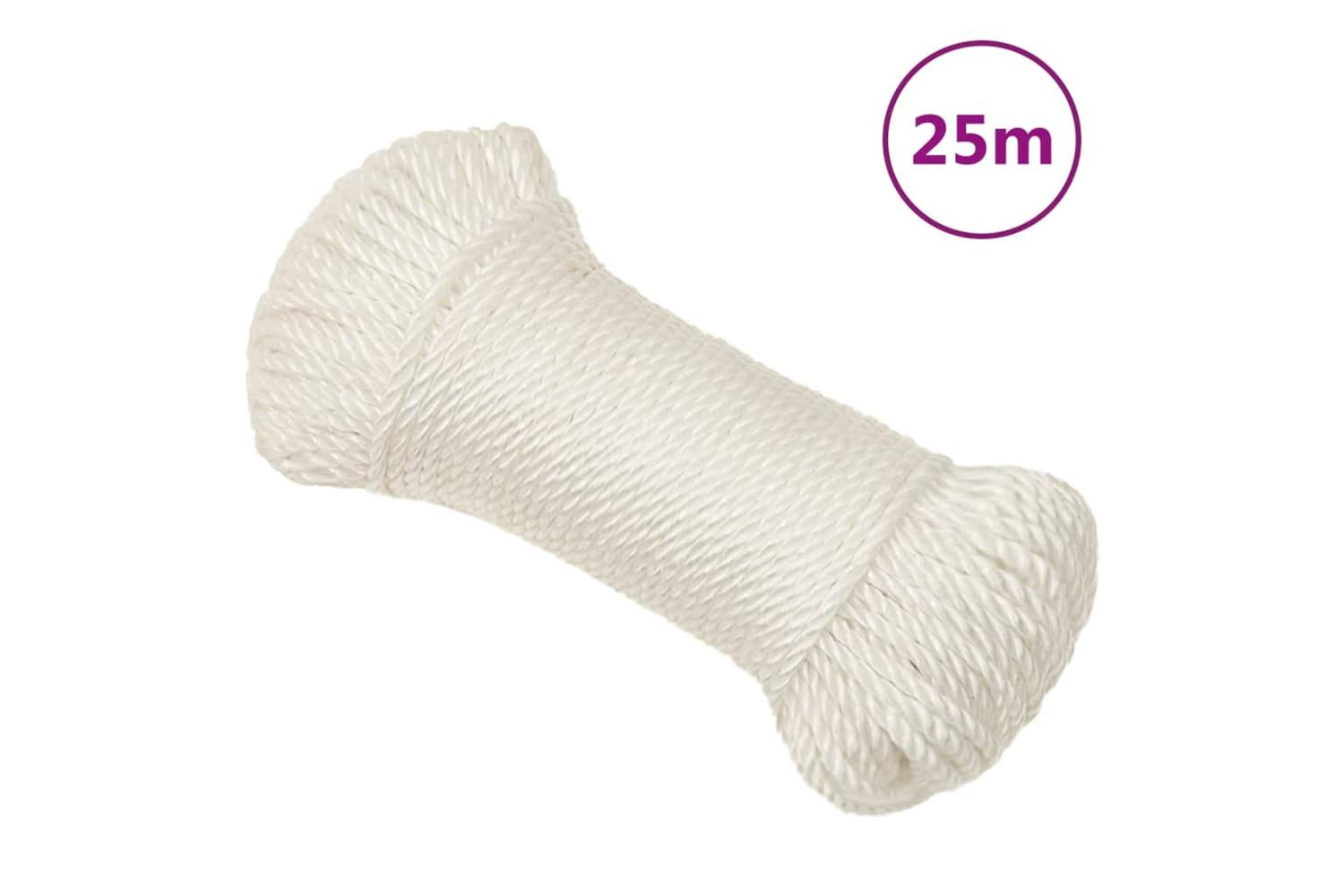 vidaXL 153045 Work Rope White 8mm 25 M Polypropylene
