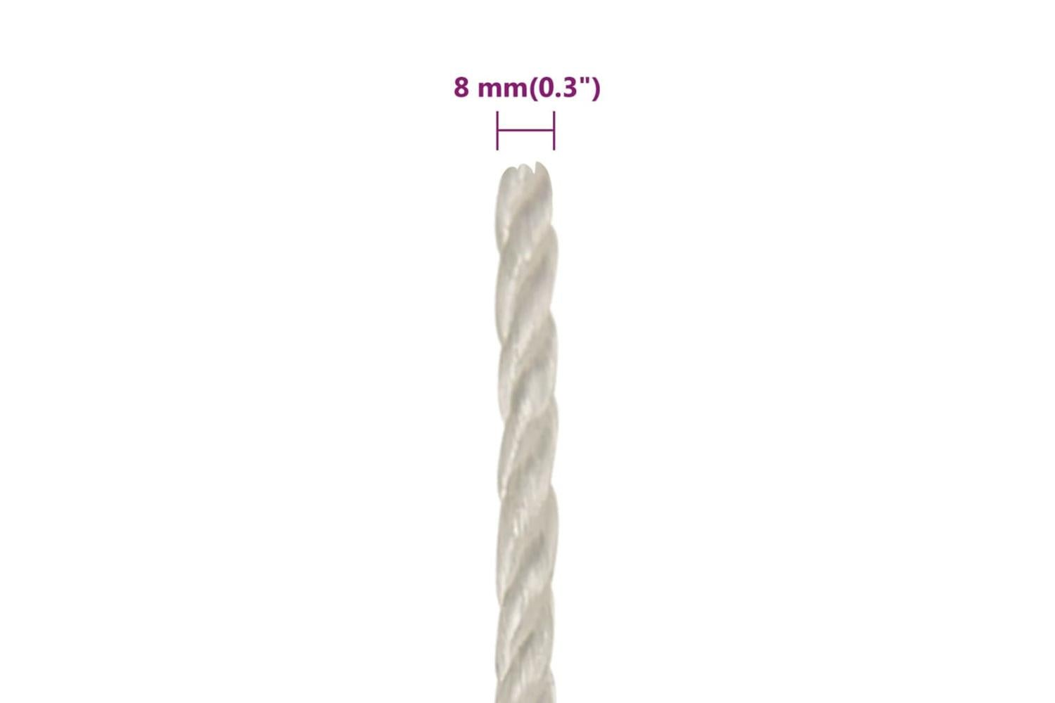 vidaXL 153045 Work Rope White 8mm 25 M Polypropylene-6