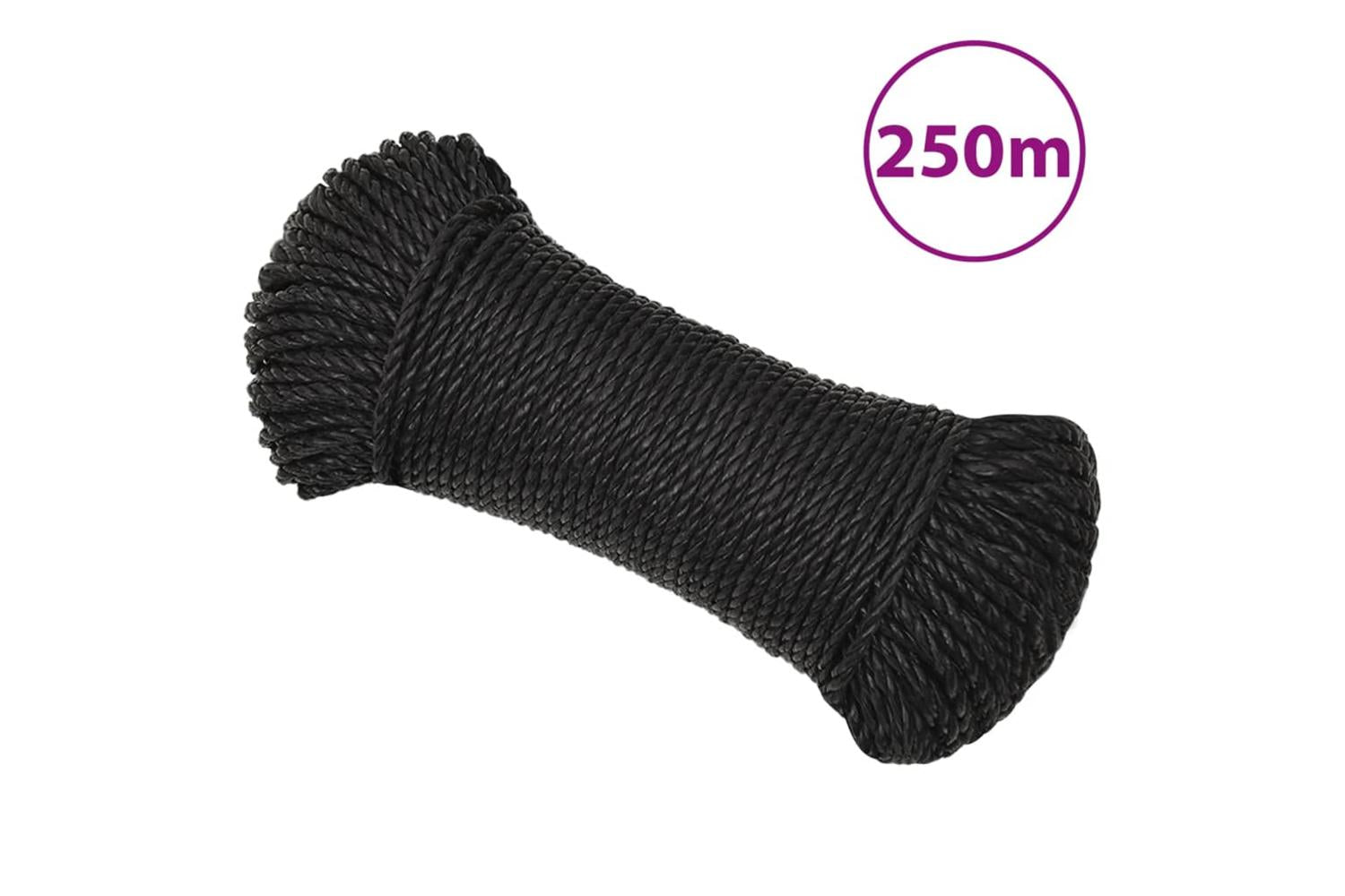 vidaXL 152999 Work Rope Black 3mm 250 M Polypropylene