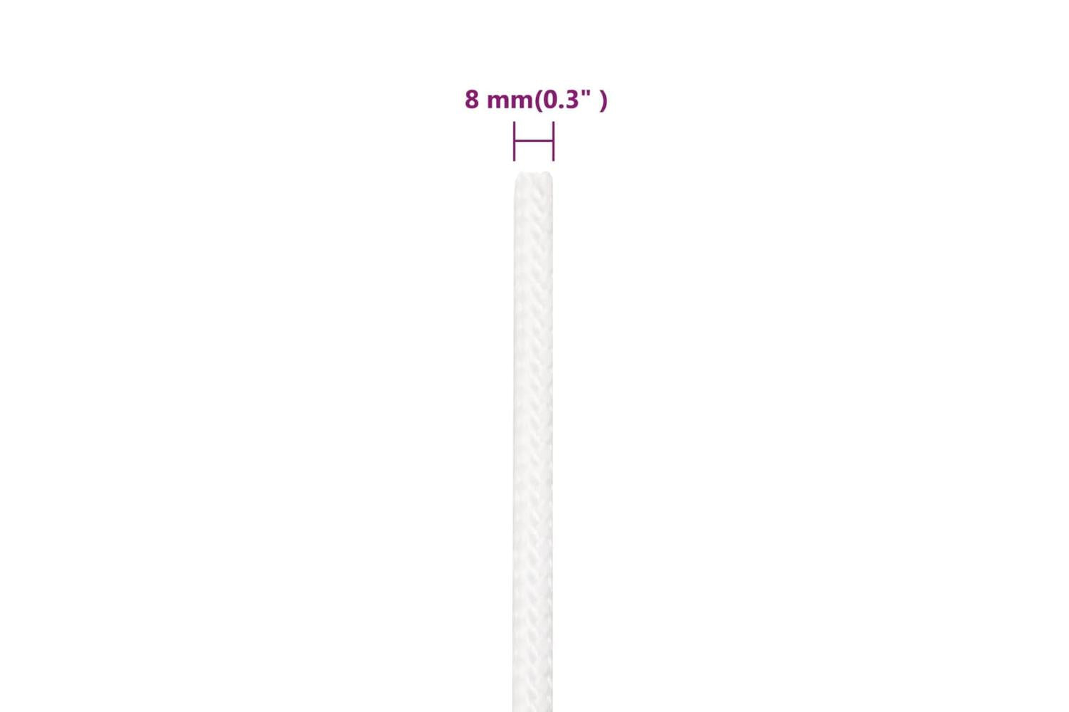 vidaXL 152556 Boat Rope Full White 8mm 100 M Polypropylene-6