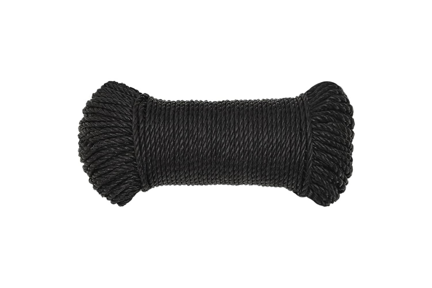 vidaXL 153002 Work Rope Black 6mm 50 M Polypropylene-3