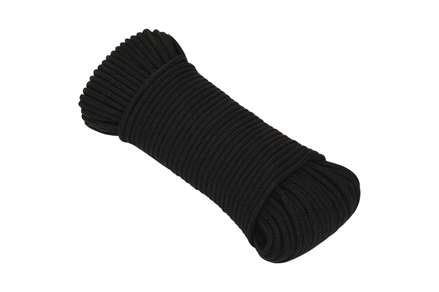 vidaXL 152798 Work Rope Black 3mm 50 M Polyester-2