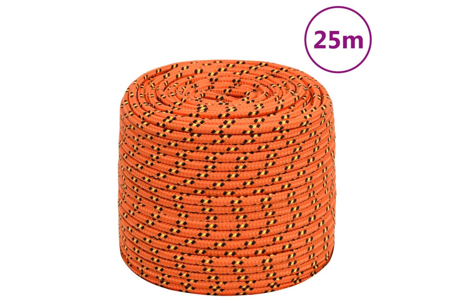 vidaXL 152660 Boat Rope Orange 8mm 25 M Polypropylene