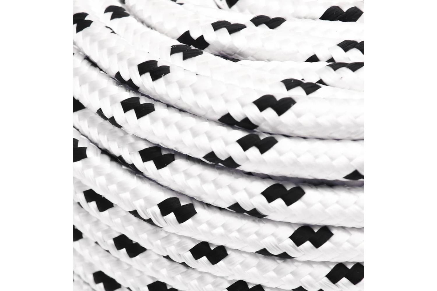 vidaXL 152763 Braided Boat Rope White 6mmx100 M Polyester-3