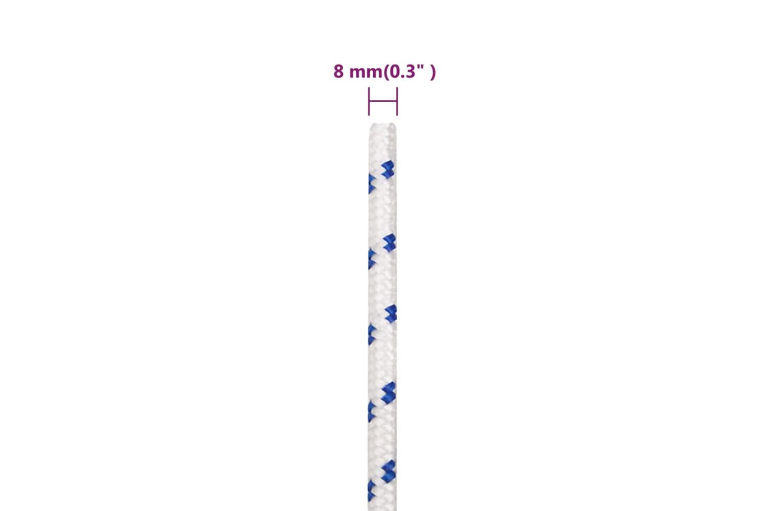 vidaXL 152289 Boat Rope White 8mm 25 M Polypropylene-6