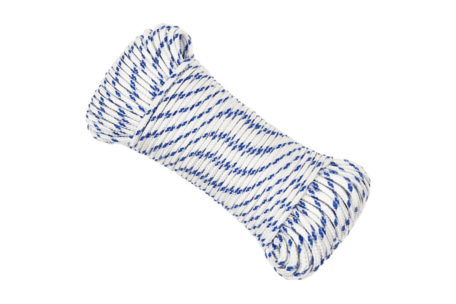 vidaXL 152276 Boat Rope White 4mm 100 M Polypropylene-2