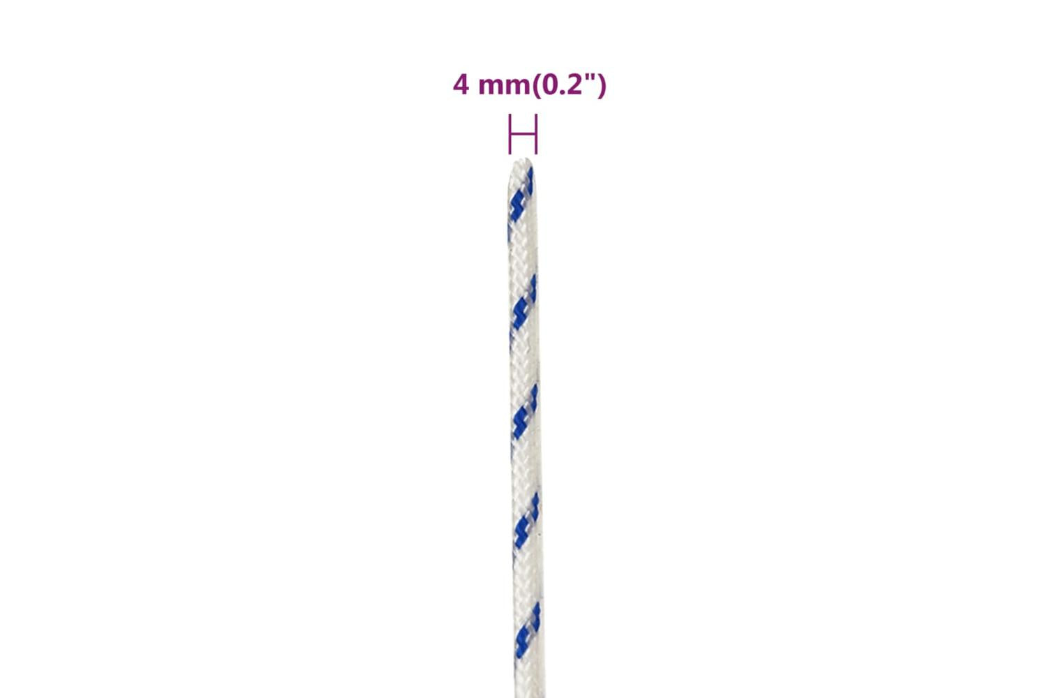 vidaXL 152276 Boat Rope White 4mm 100 M Polypropylene-6