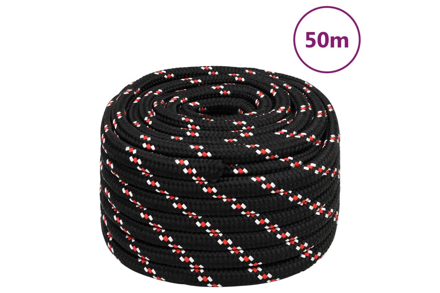 vidaXL 152368 Boat Rope Black 20mm 50 M Polypropylene