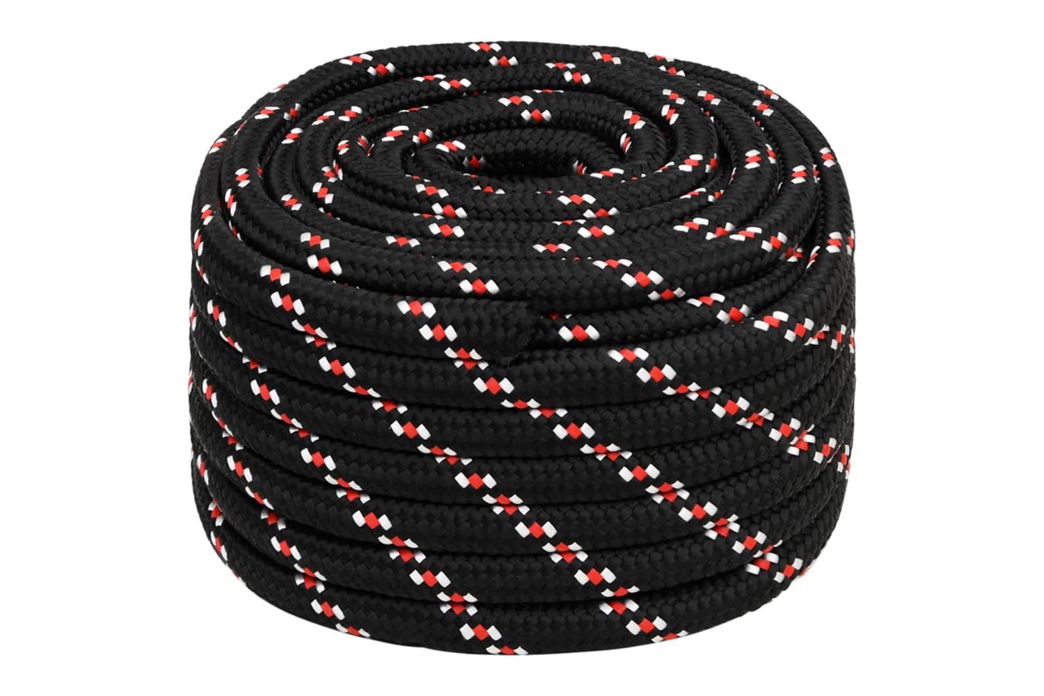 vidaXL 152368 Boat Rope Black 20mm 50 M Polypropylene-2