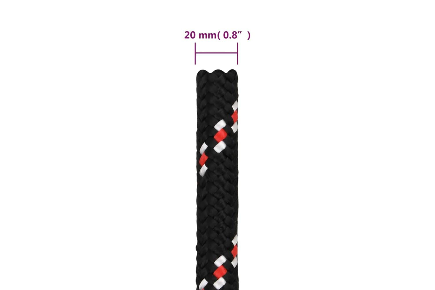 vidaXL 152368 Boat Rope Black 20mm 50 M Polypropylene-6