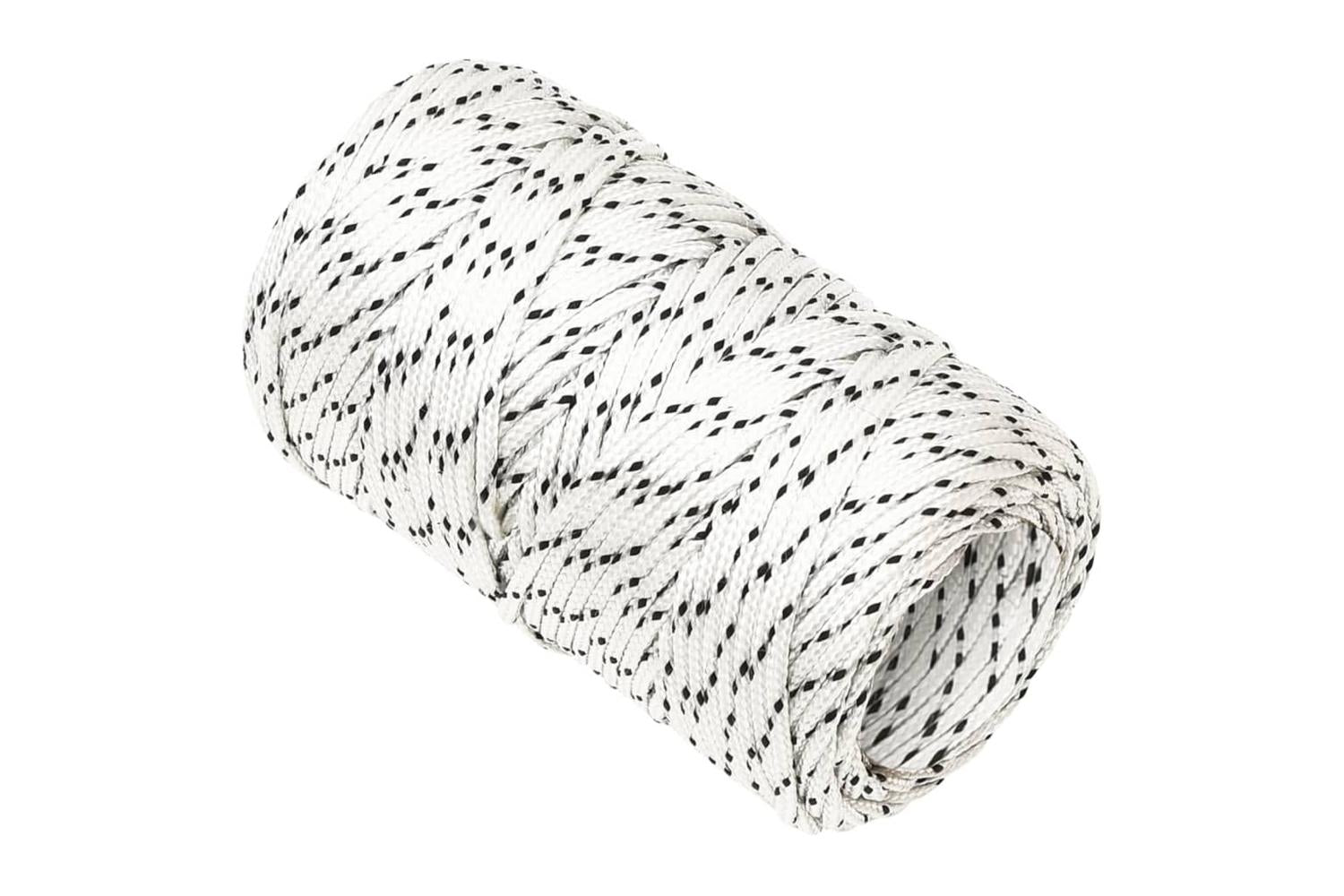 vidaXL 152742 Braided Boat Rope White 2mmx50 M Polyester-2