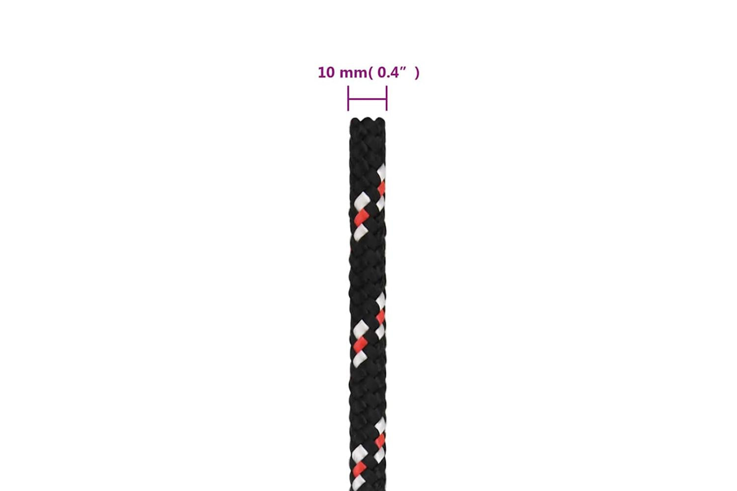 vidaXL 152351 Boat Rope Black 10mm 500 M Polypropylene-6