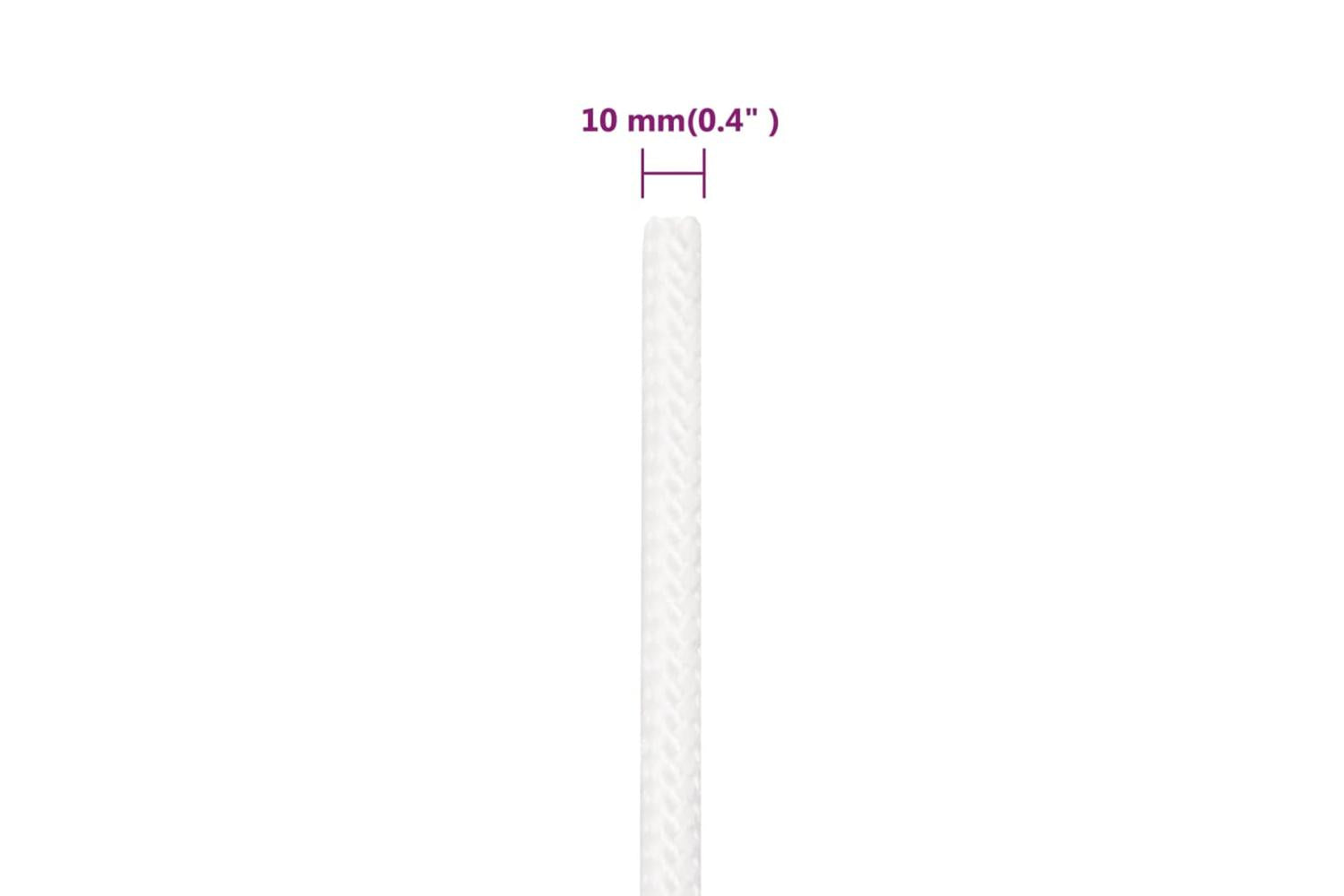vidaXL 152561 Boat Rope Full White 10mm 100 M Polypropylene-6