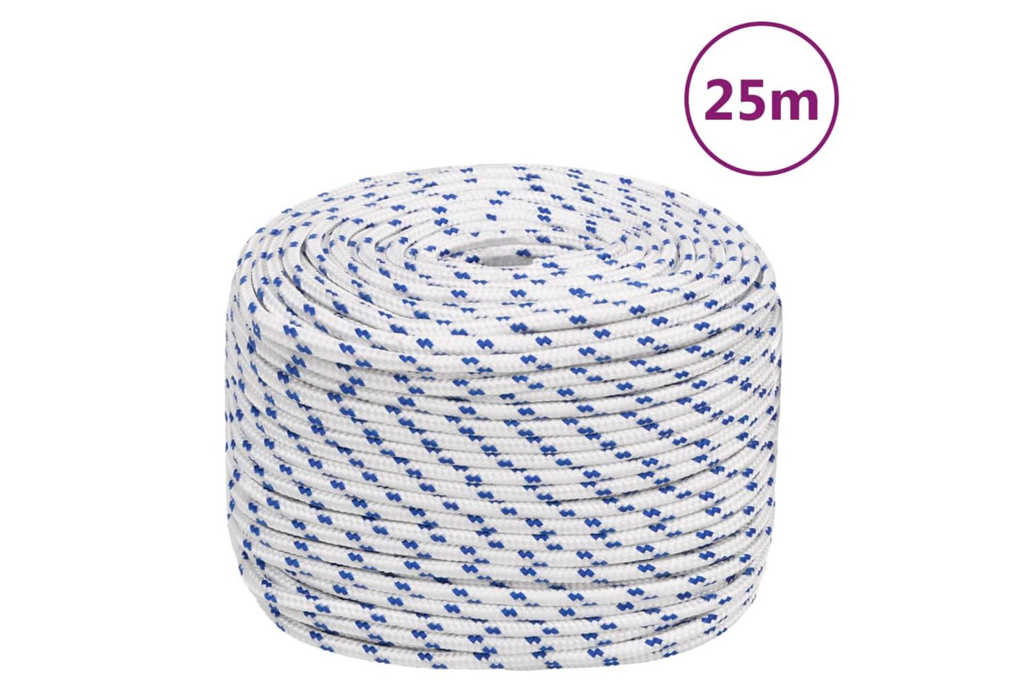 vidaXL 152294 Boat Rope White 10mm 25 M Polypropylene