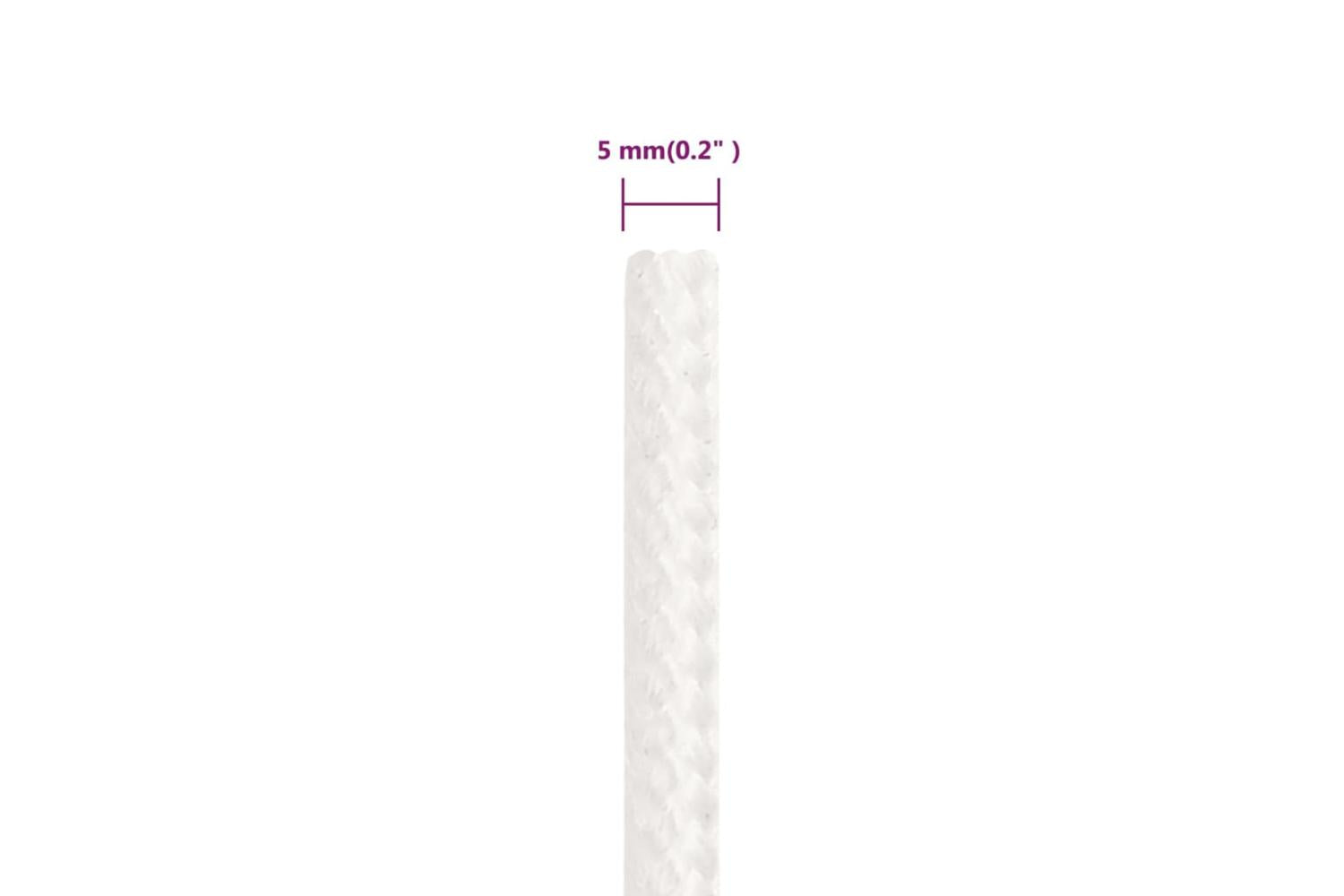 vidaXL 152546 Boat Rope Full White 5mm 100 M Polypropylene-6