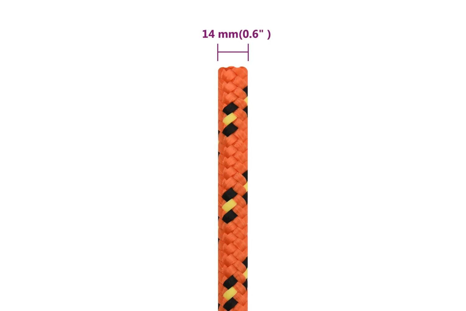 vidaXL 152674 Boat Rope Orange 14mm 25 M Polypropylene-6