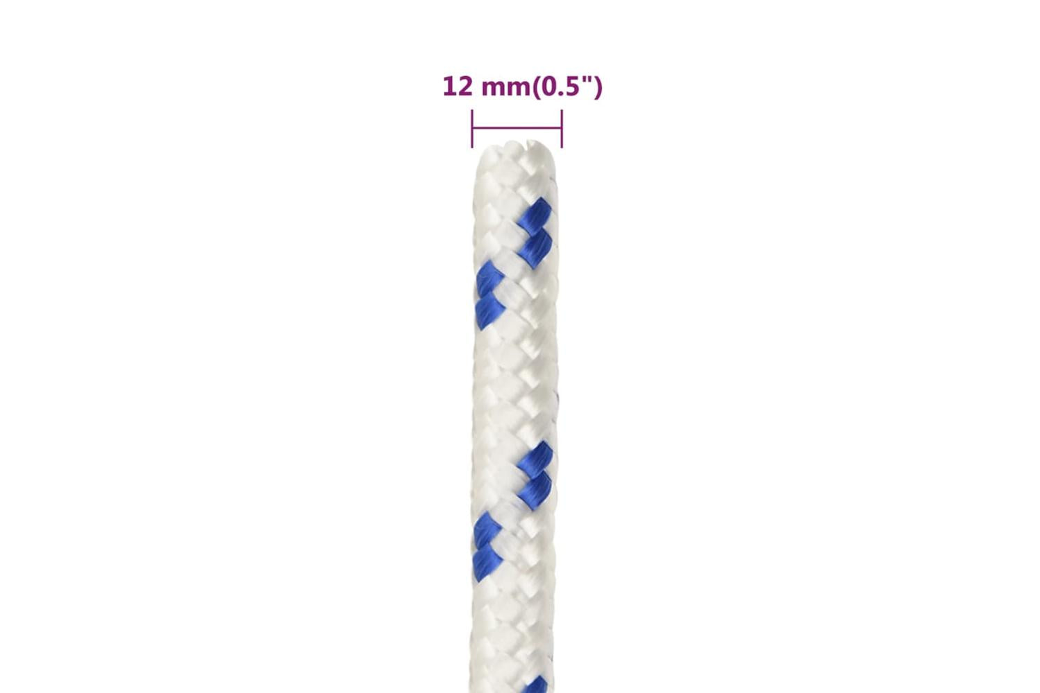 vidaXL 152299 Boat Rope White 12mm 25 M Polypropylene-6