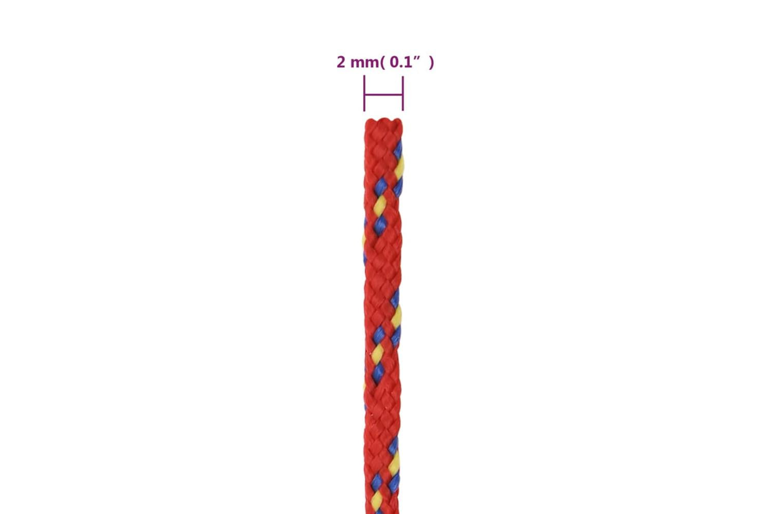 vidaXL 152373 Boat Rope Red 2mm 250 M Polypropylene-6