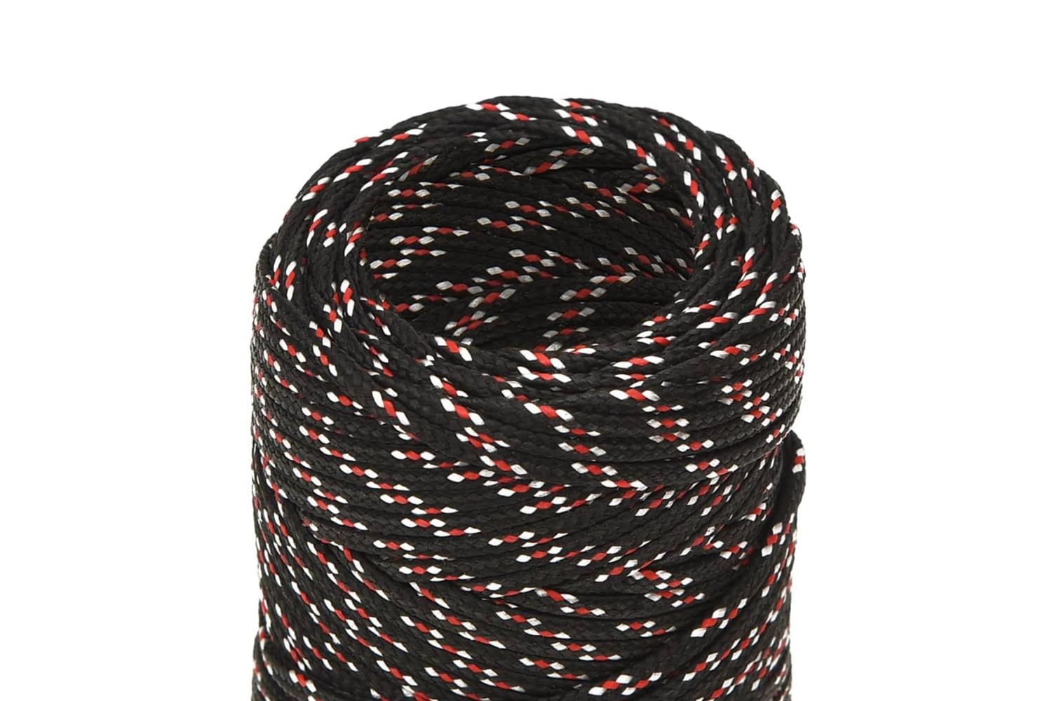 vidaXL 152320 Boat Rope Black 2mm 250 M Polypropylene-4