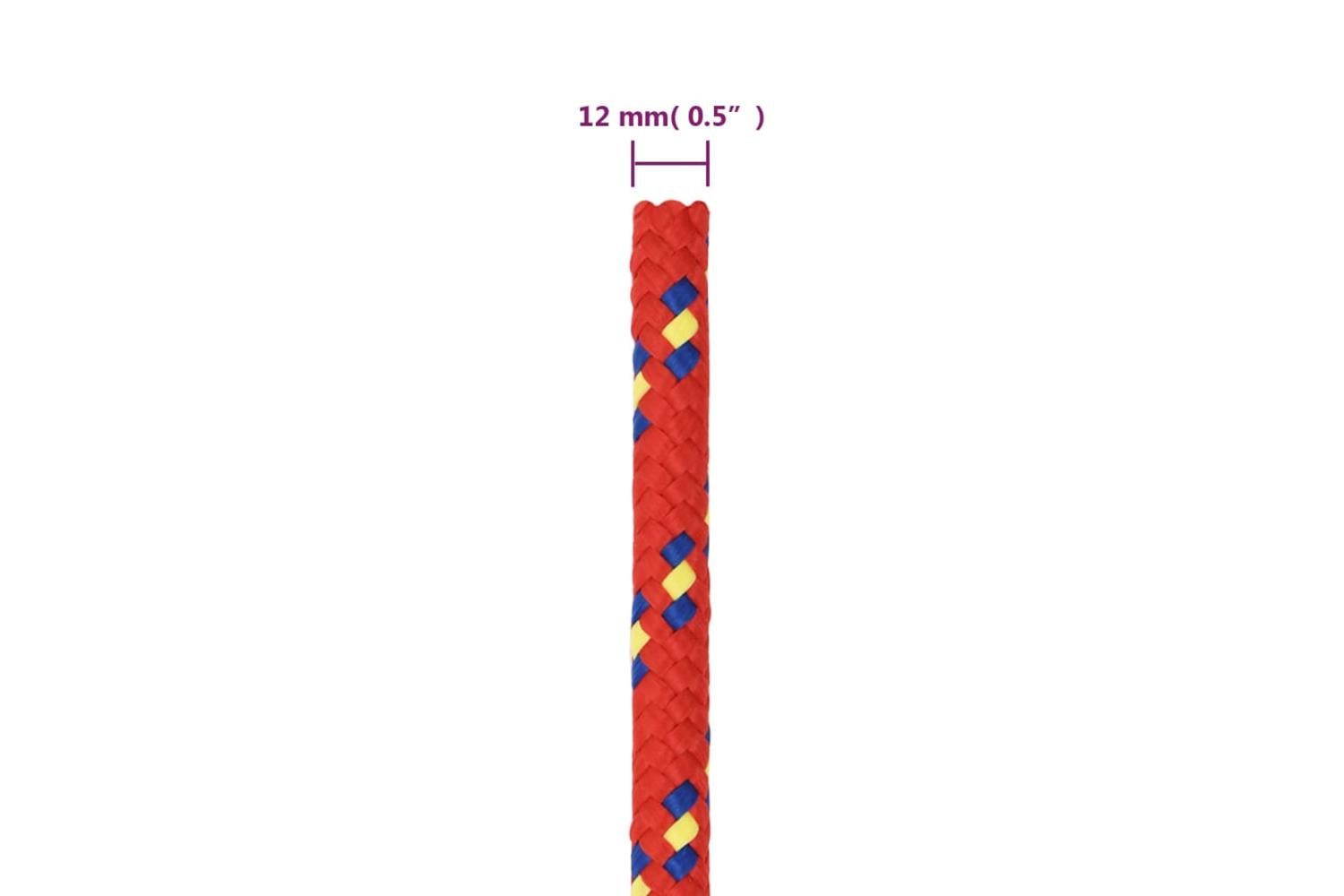vidaXL 152405 Boat Rope Red 12mm 25 M Polypropylene-6