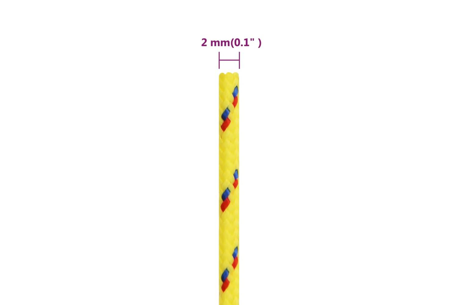 vidaXL 152582 Boat Rope Yellow 2mm 25 M Polypropylene-6