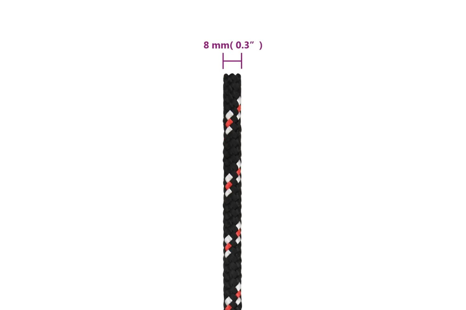 vidaXL 152343 Boat Rope Black 8mm 50 M Polypropylene-6