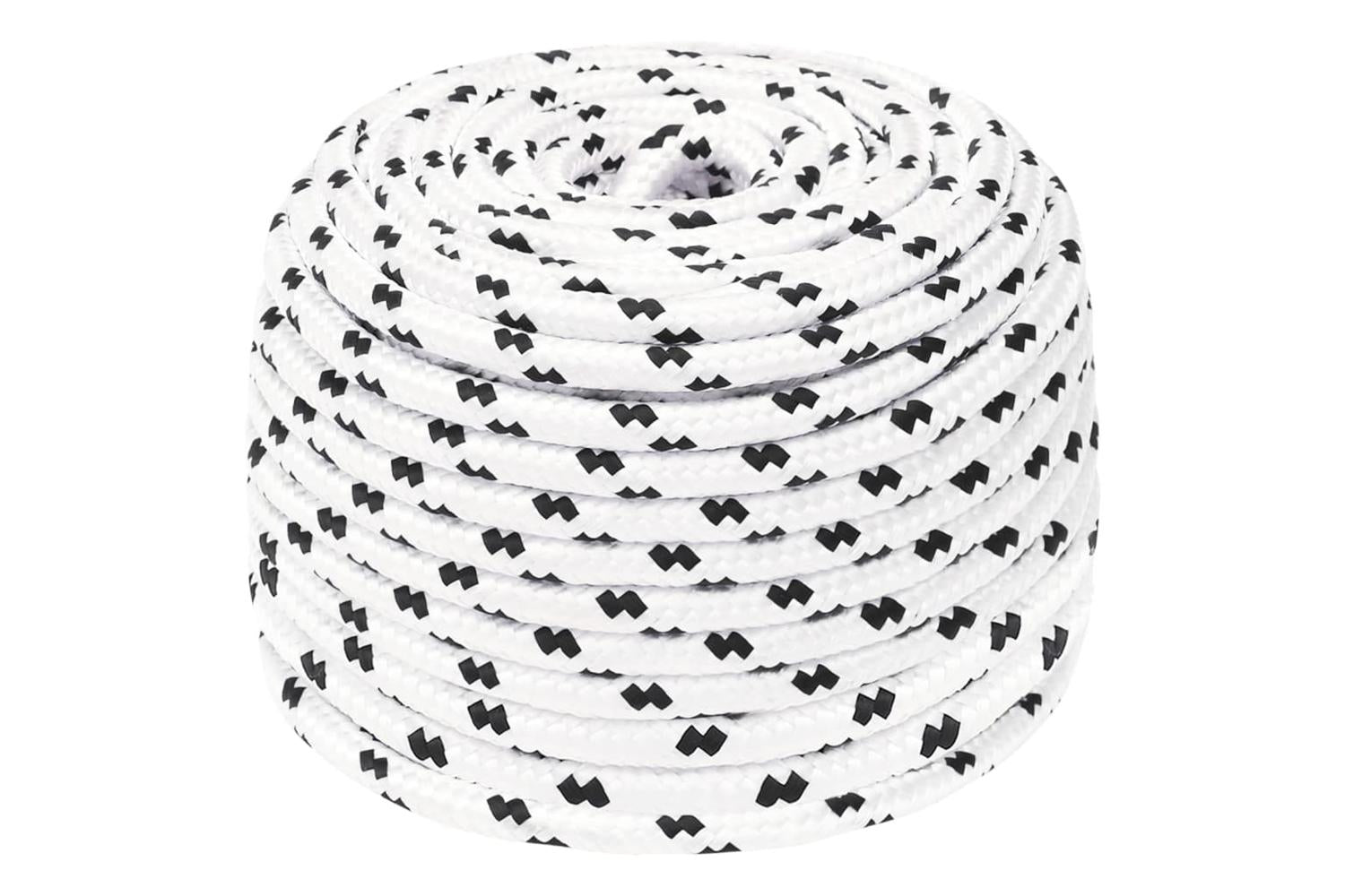 vidaXL 152771 Braided Boat Rope White 10mmx25 M Polyester