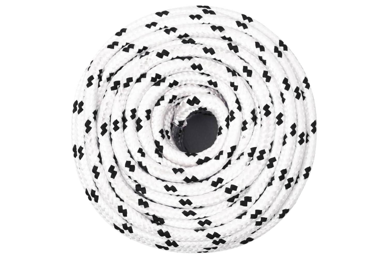 vidaXL 152771 Braided Boat Rope White 10mmx25 M Polyester-2