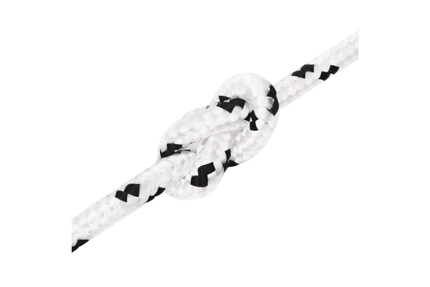 vidaXL 152771 Braided Boat Rope White 10mmx25 M Polyester-4