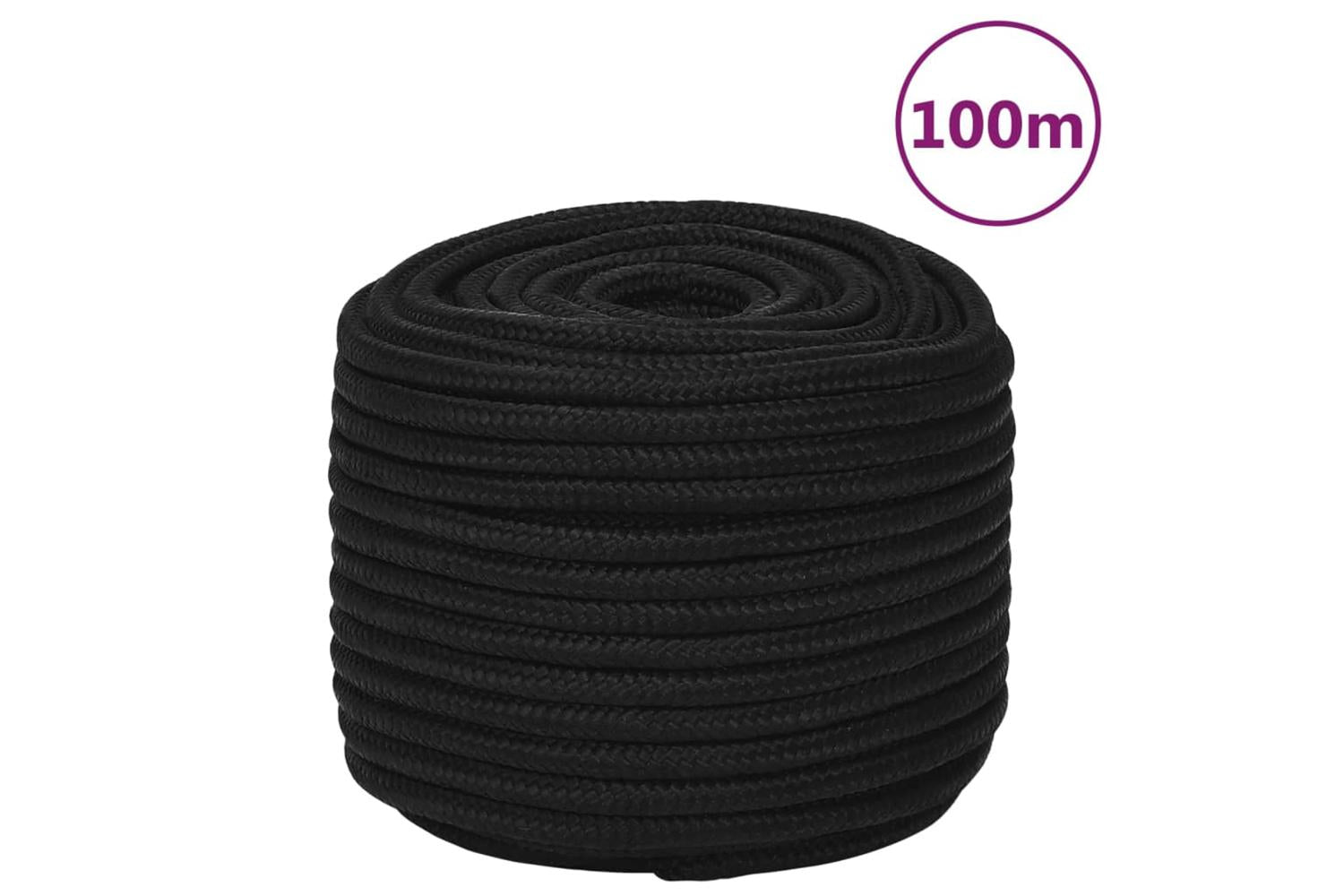 vidaXL 152828 Work Rope Black 12mm 100 M Polyester