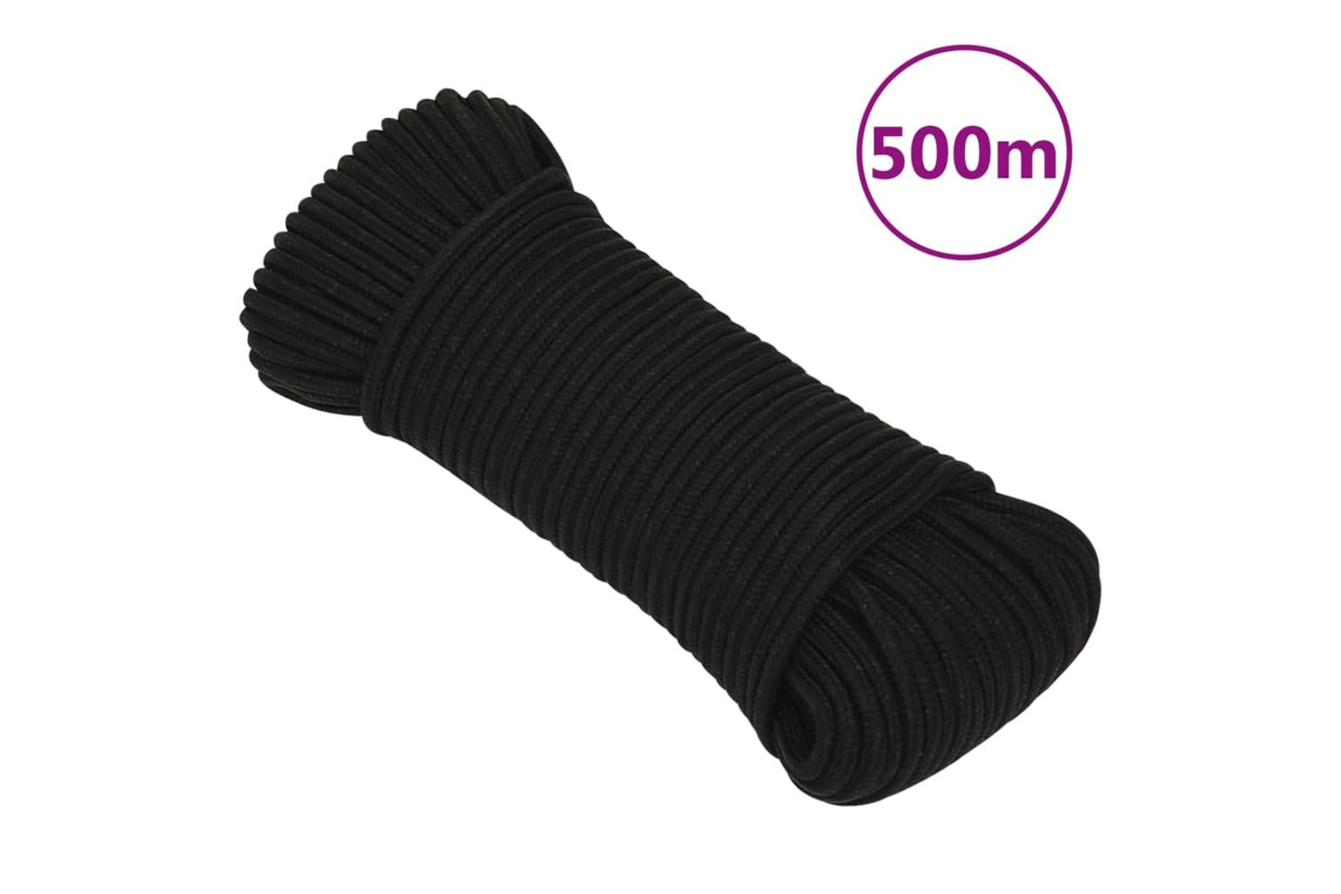 vidaXL 152811 Work Rope Black 5mm 500 M Polyester