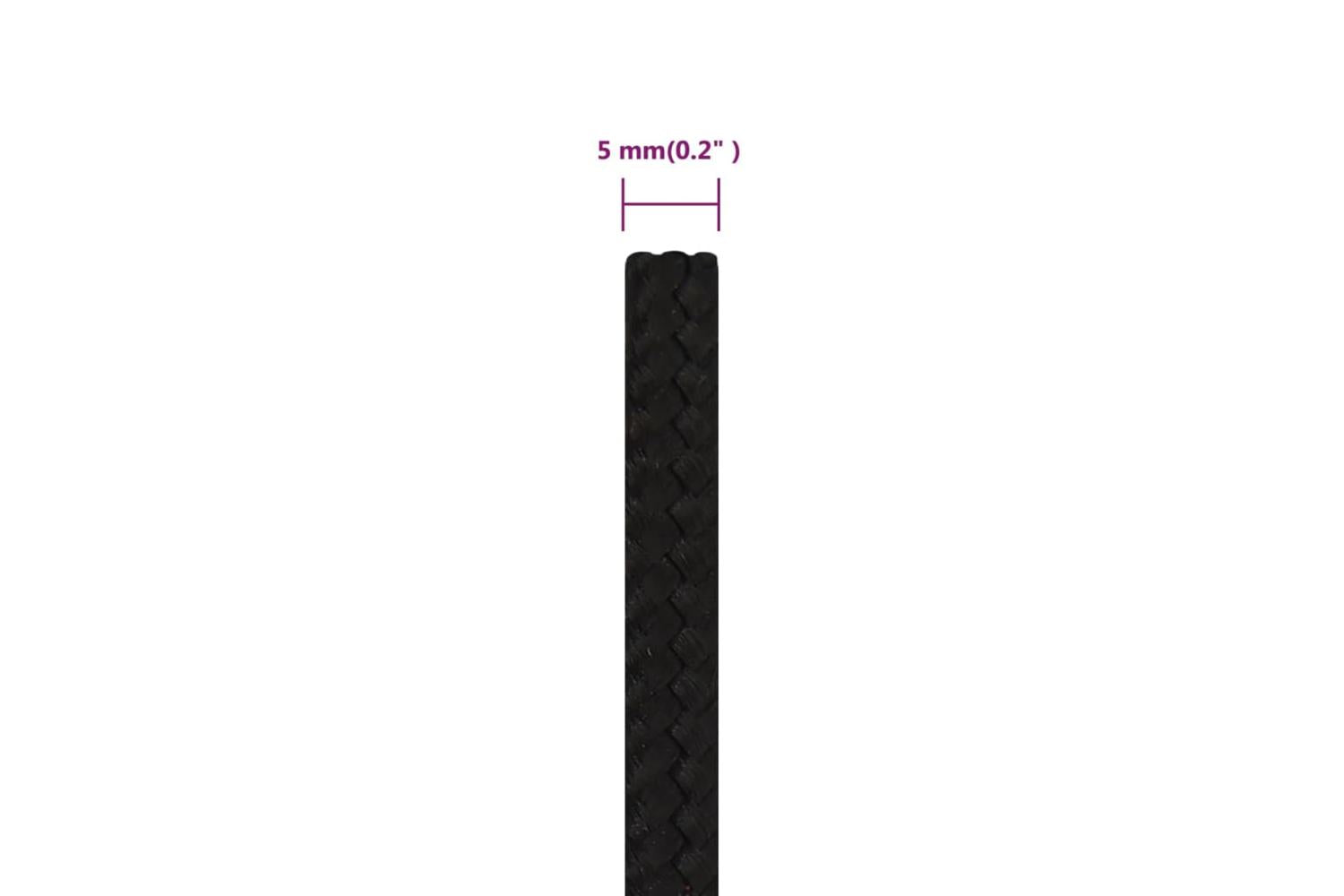 vidaXL 152811 Work Rope Black 5mm 500 M Polyester-6
