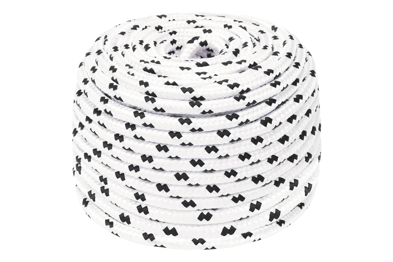 vidaXL 152768 Braided Boat Rope White 8mmx100 M Polyester