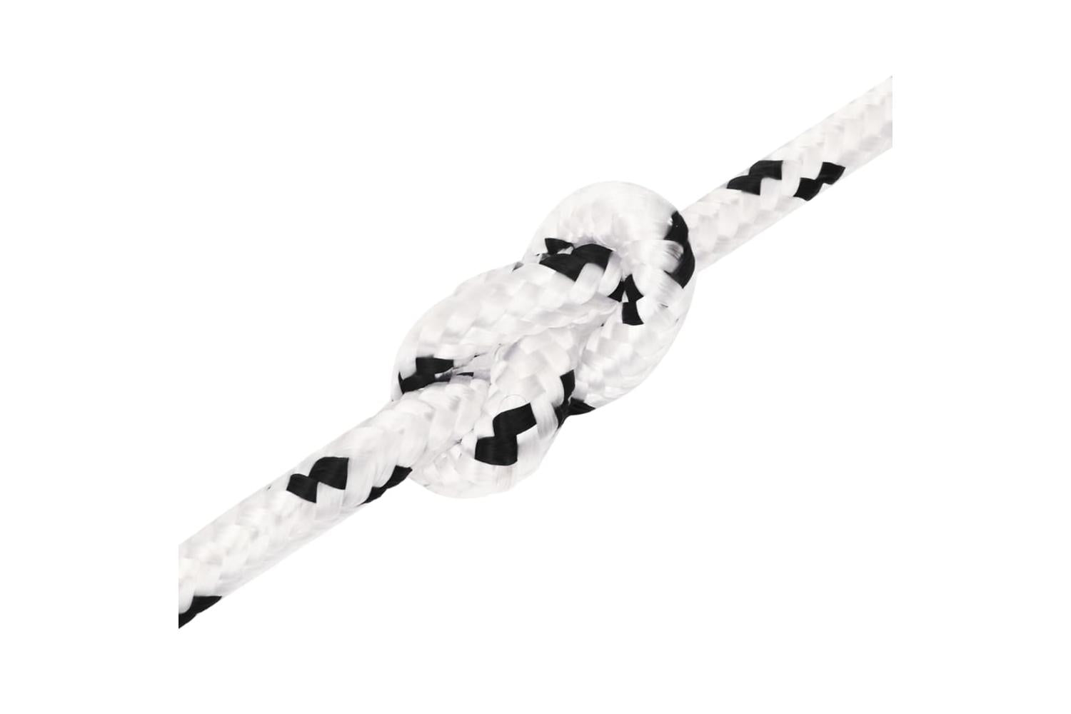 vidaXL 152768 Braided Boat Rope White 8mmx100 M Polyester-4