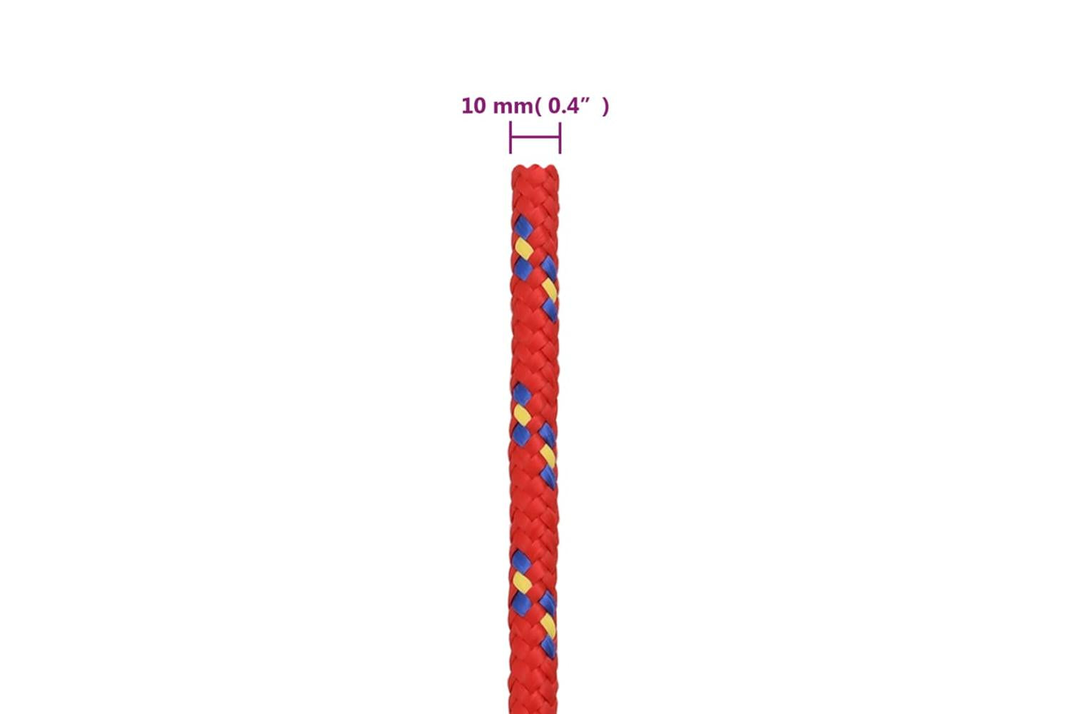 vidaXL 152400 Boat Rope Red 10mm 25 M Polypropylene-6