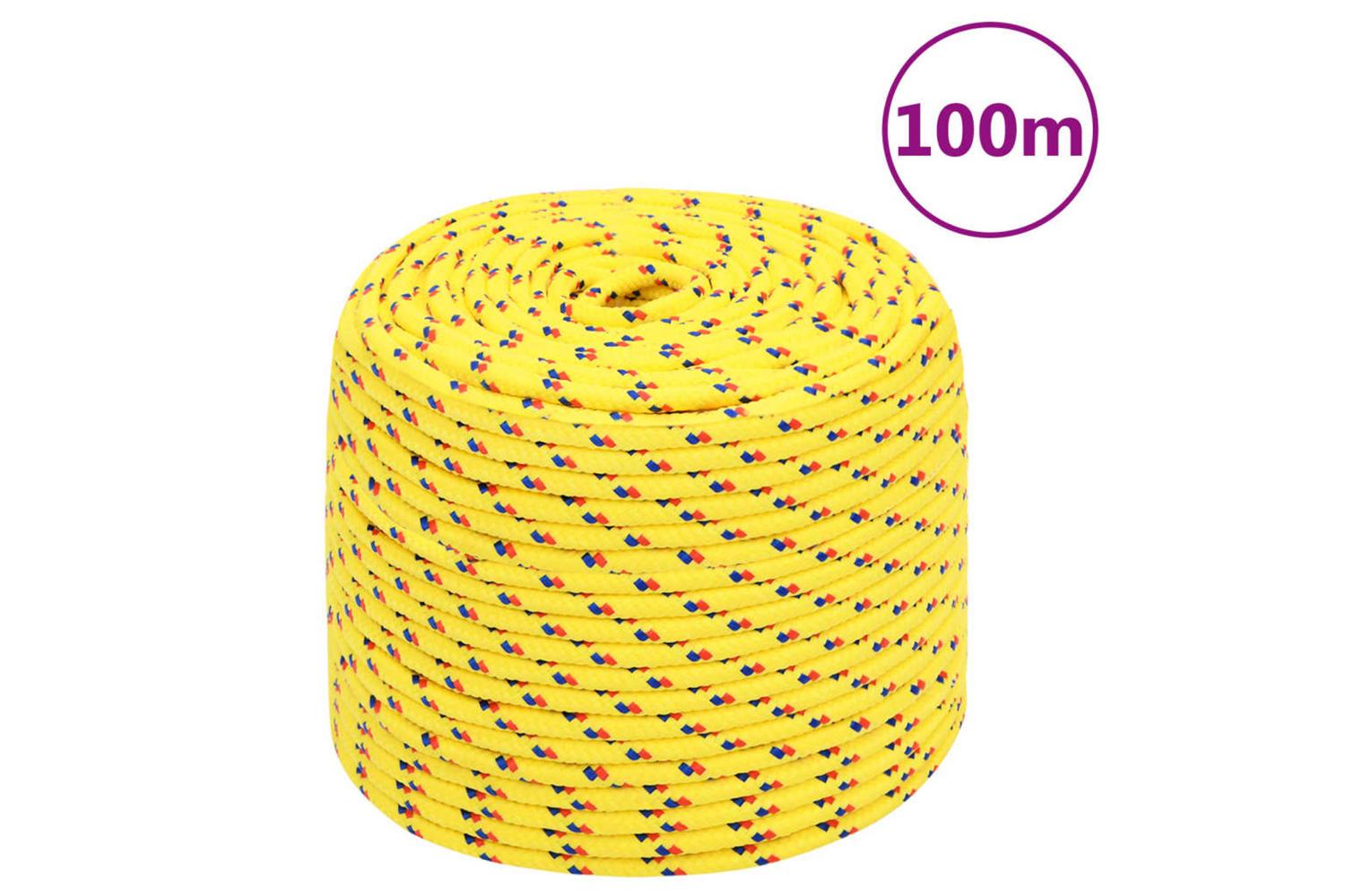 vidaXL 152614 Boat Rope Yellow 10mm 100 M Polypropylene