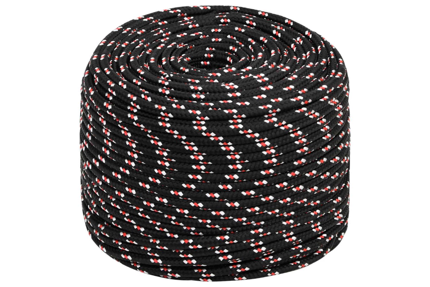 vidaXL 152342 Boat Rope Black 8mm 25 M Polypropylene-2